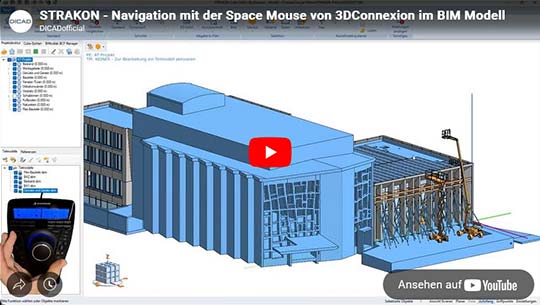 STRAKON &ndash; nawigacja przy użyciu SpaceMouse&reg; z 3Dconnexion w modelu BIM loading=