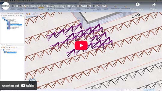 FILIGRAN&reg; zbrojenie na przebicie FDB w STRAKON &ndash; CAD BIM (DE)